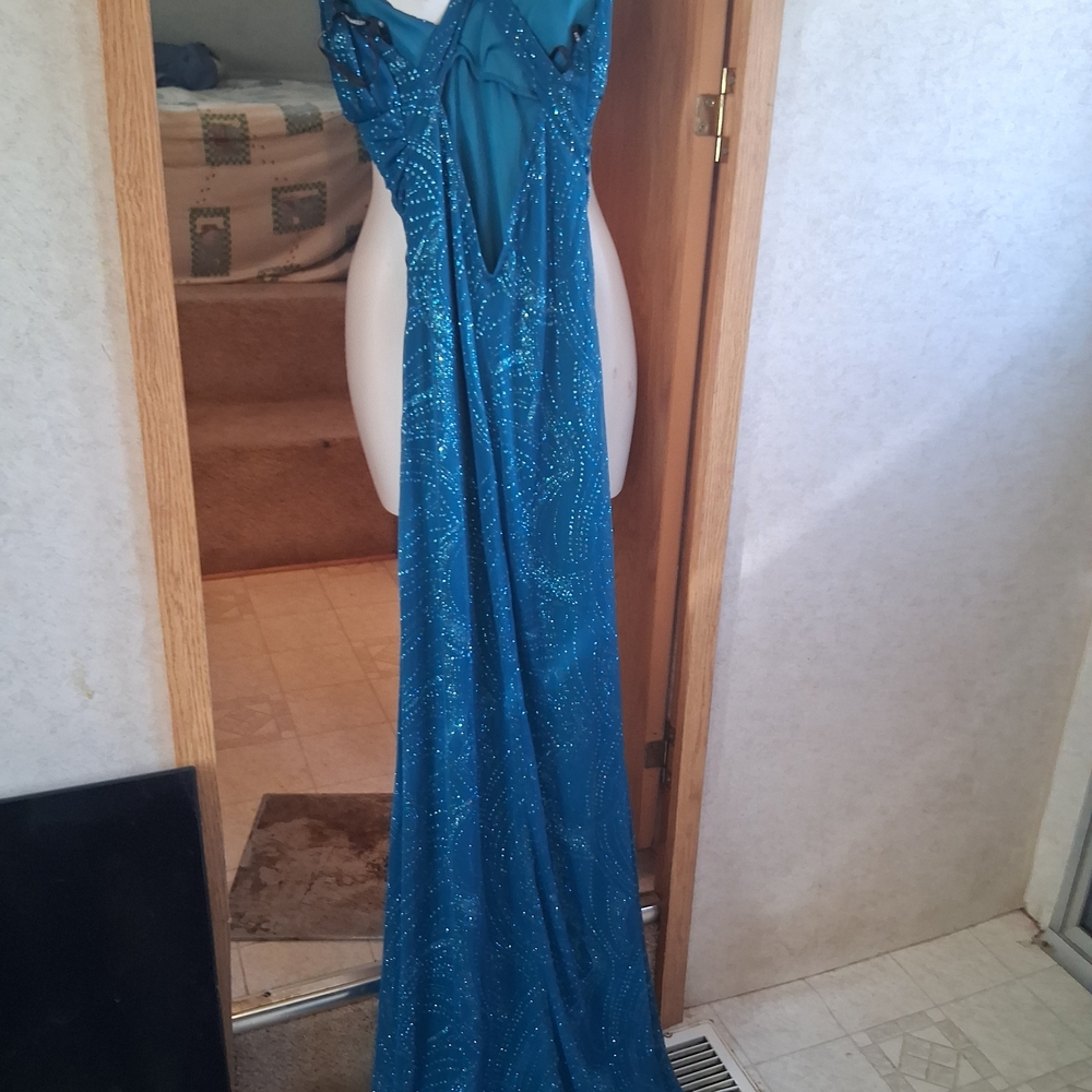 City Triangles Glittering Blue Maxi Dress - Picture 7 of 12